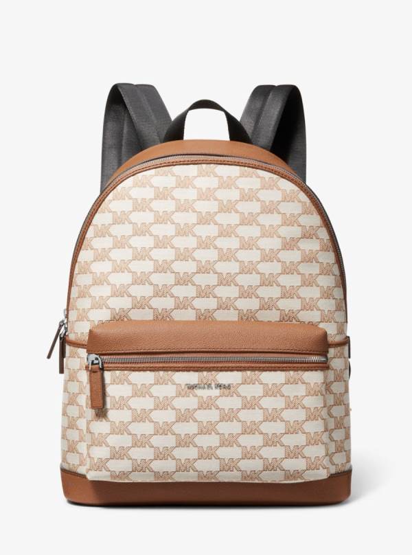 Panske Batohy Michael Kors Cooper Logo Jacquard Krém - Tasky Michael Kors Nejlevnejsi | THVWR-7492